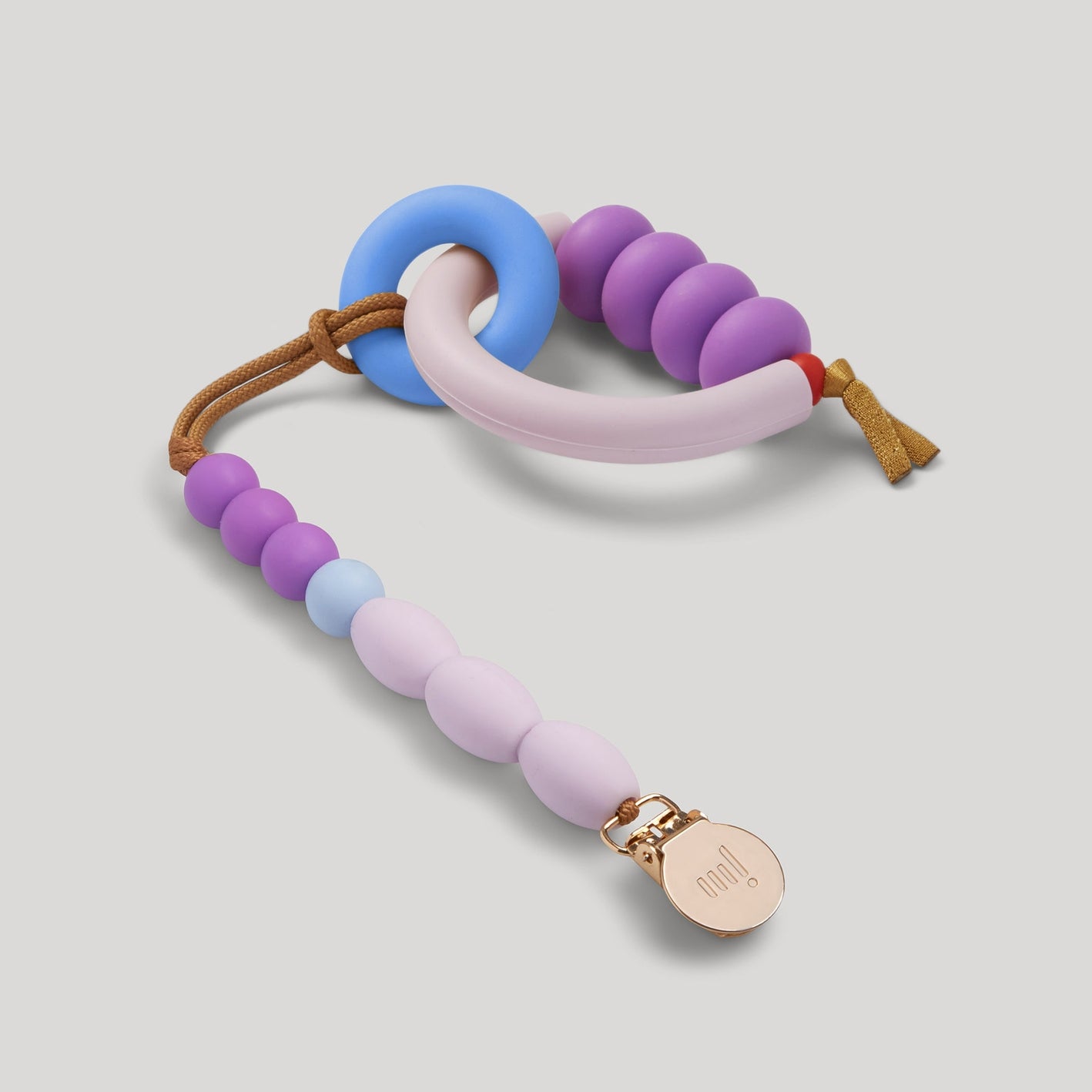 January Moon Arch Ring Teether + Clip Set - Plum