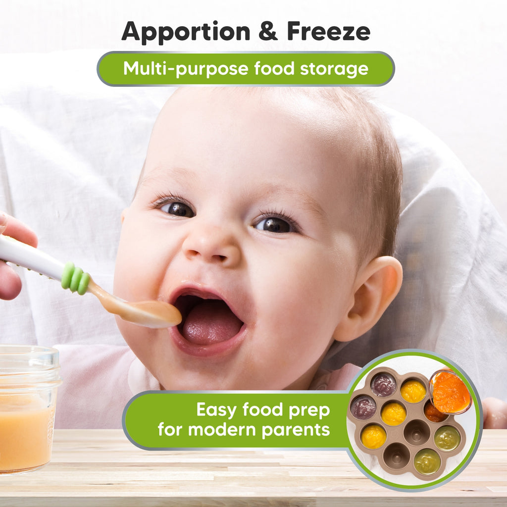 Keababies 2oz x 10 Pods Prep Silicone Baby Food Freezer Tray with Lid