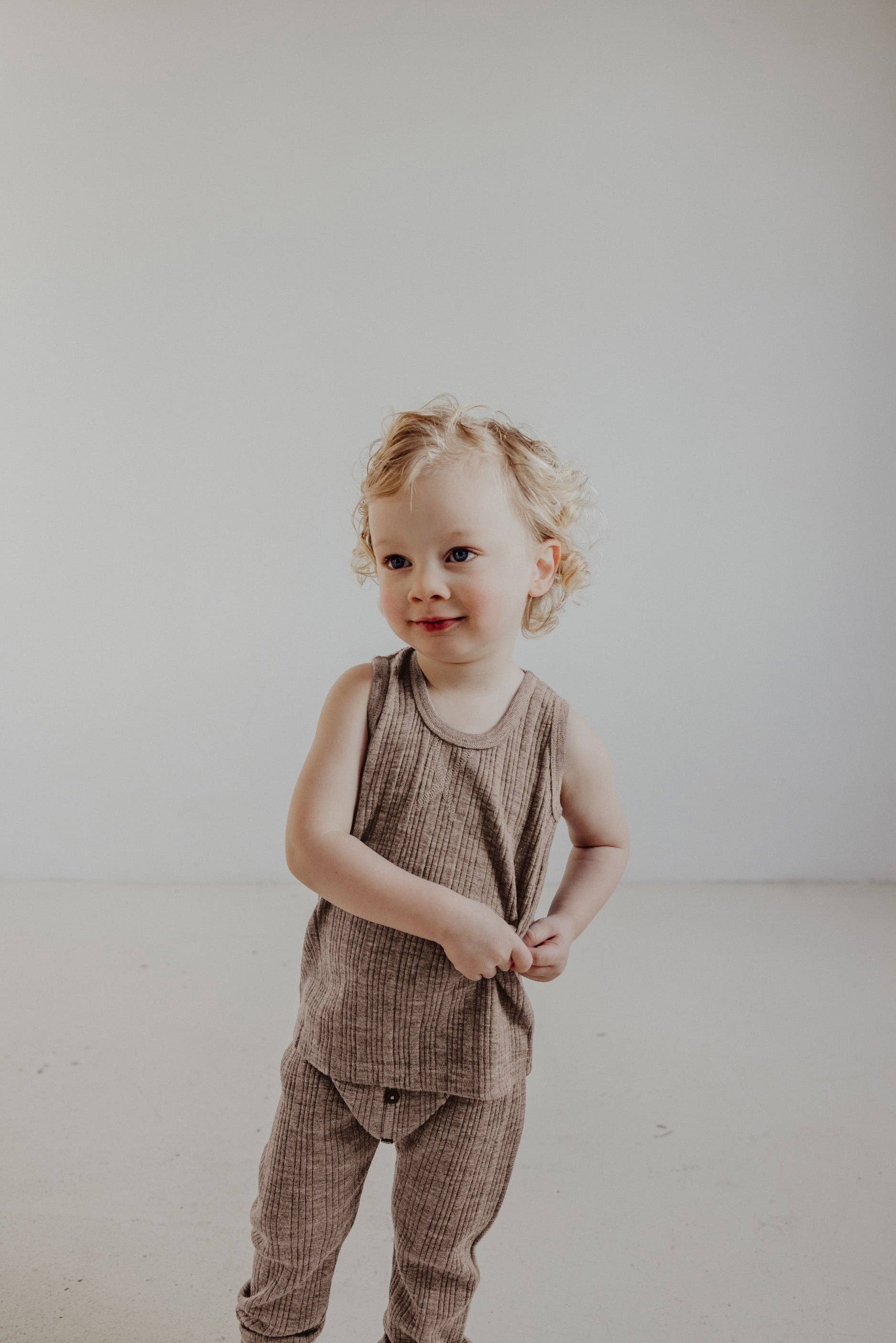Finch & Fable - Wool Rib Singlet - Sand