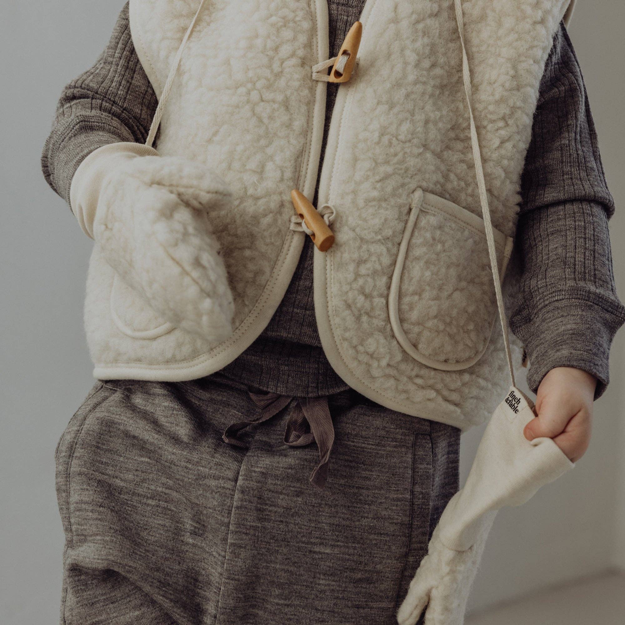 Finch & Fable - Wool Sherpa Mittens - Milk