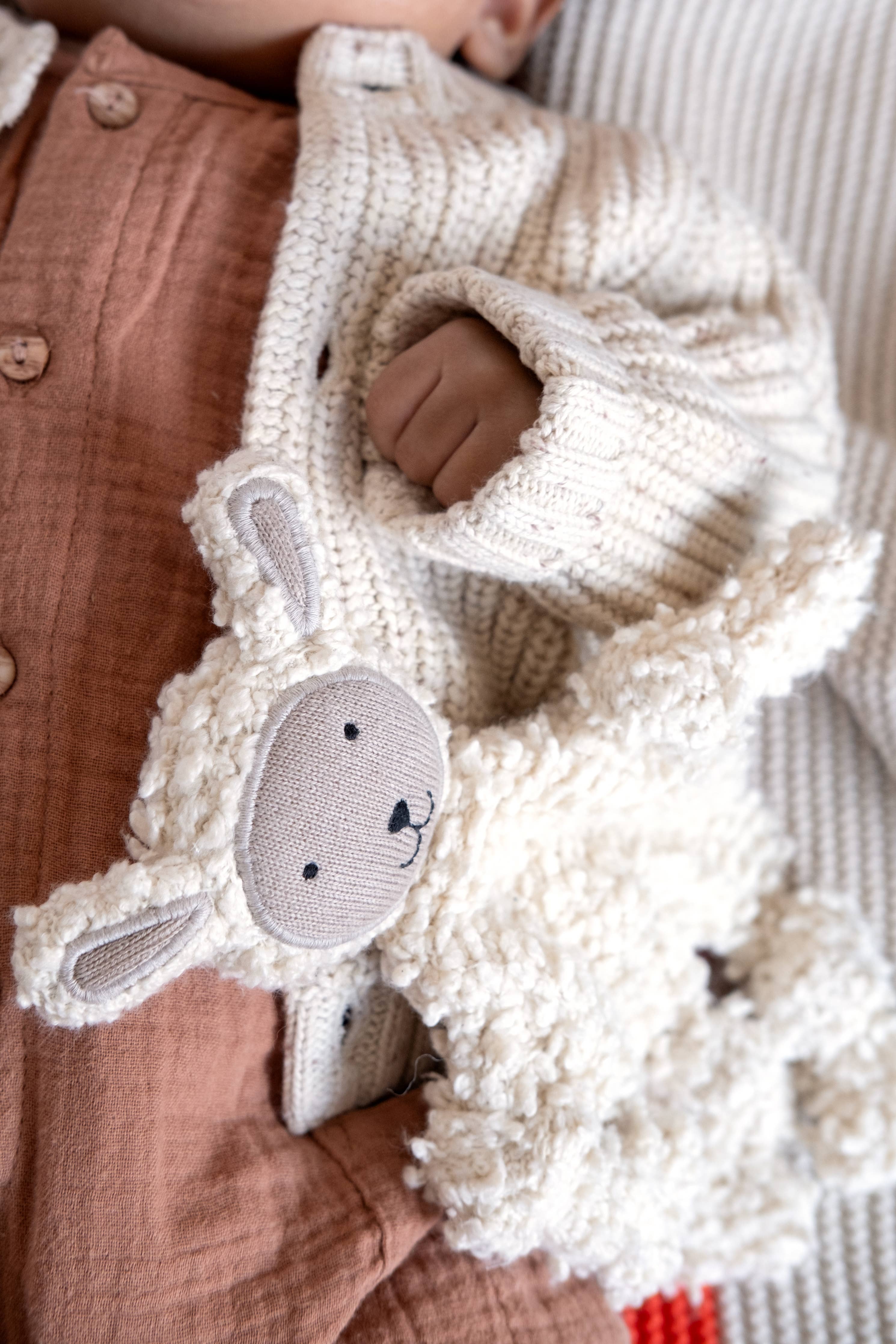 Sophie Home Ltd - Cotton Knit Baby Comforter Cuddle Cloth: Sheep