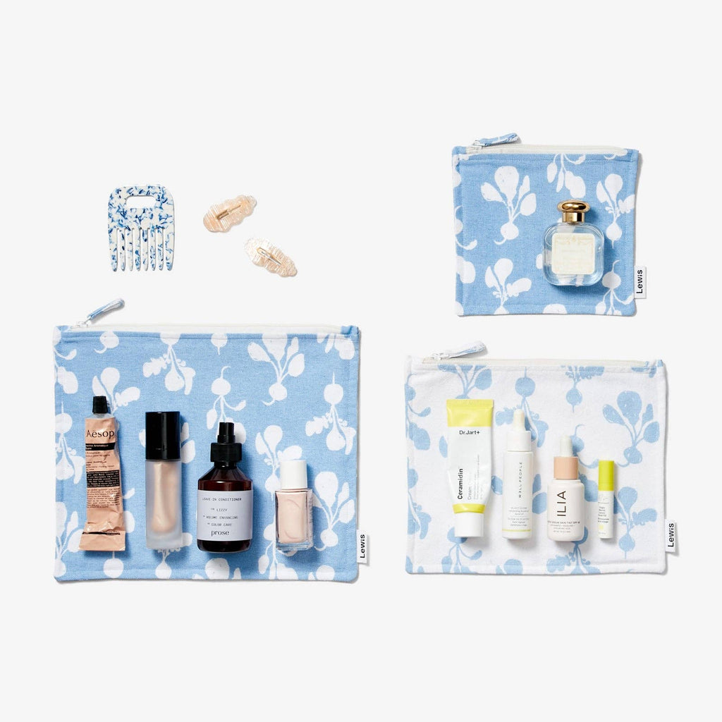 Lewis - Zip Pouch Set - Radish | Sky