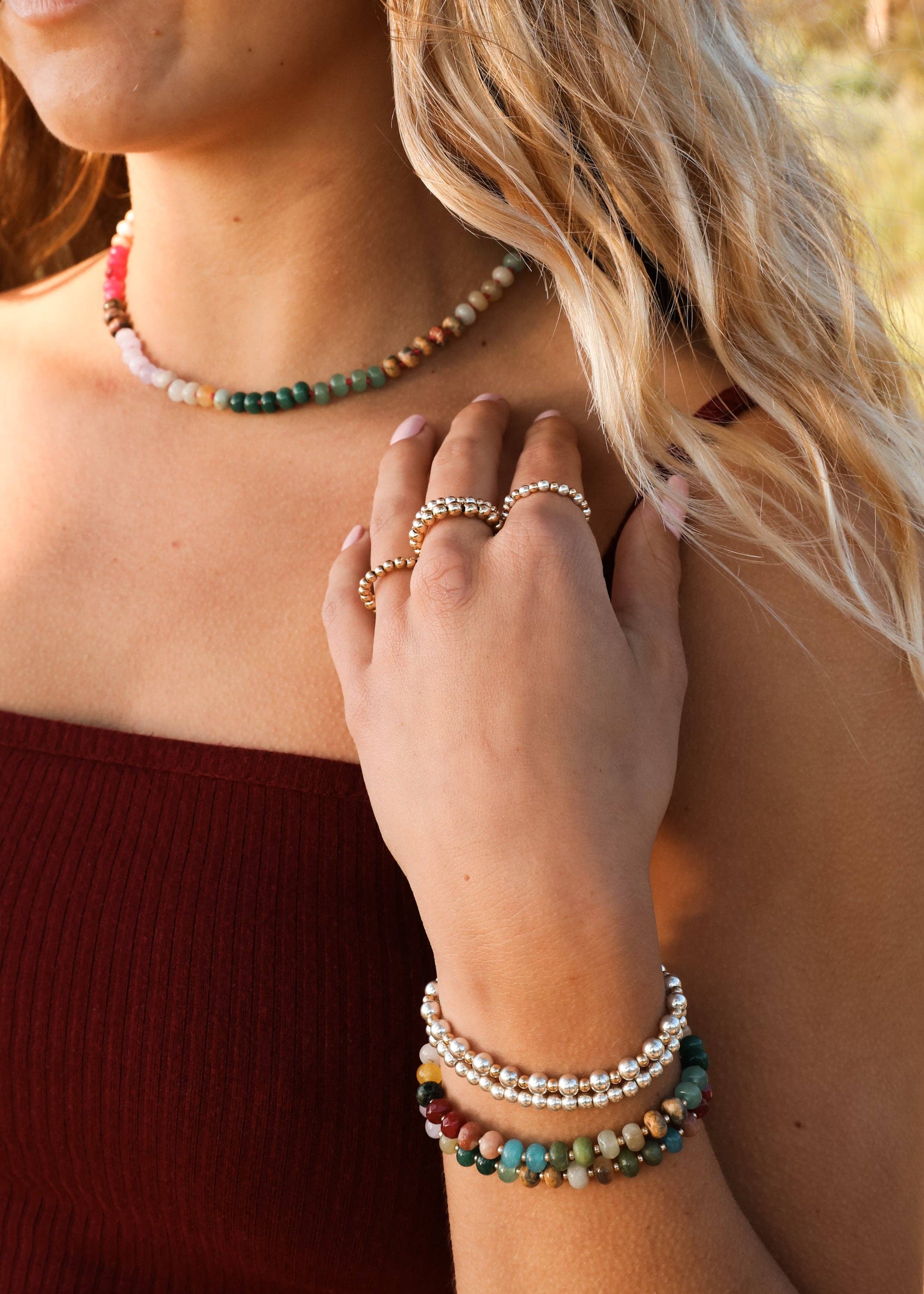 CanyonLeaf - Natural Gemstone Necklace Gold Rush