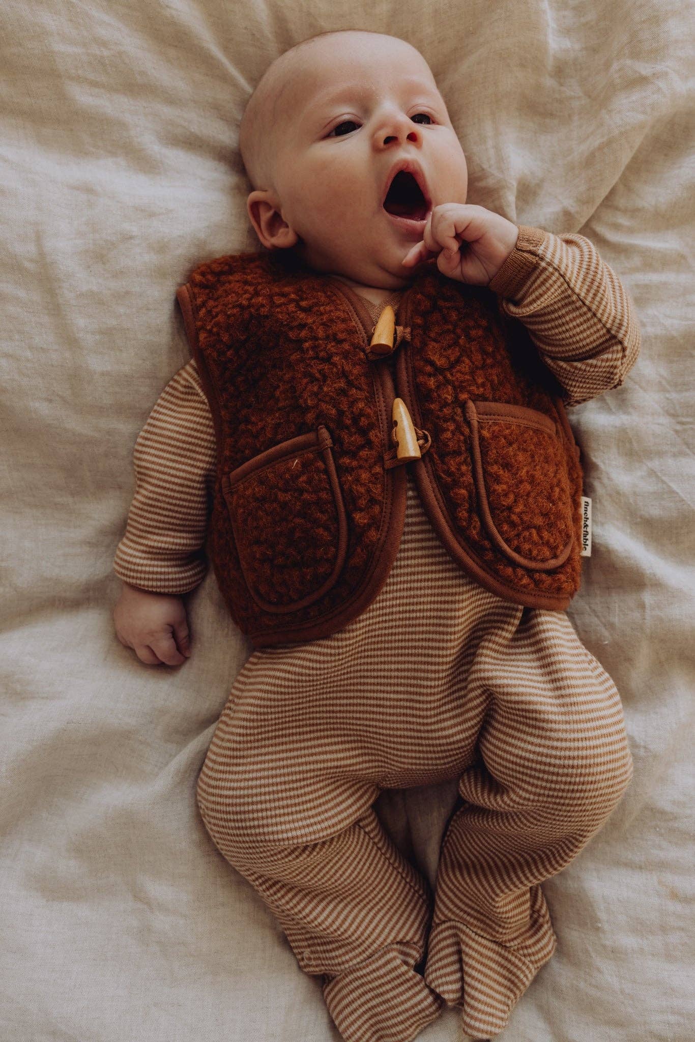 Finch & Fable - Wool Sherpa Vest - Chestnut