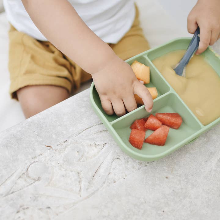 Beaba Silicone Divided Plate - Sage