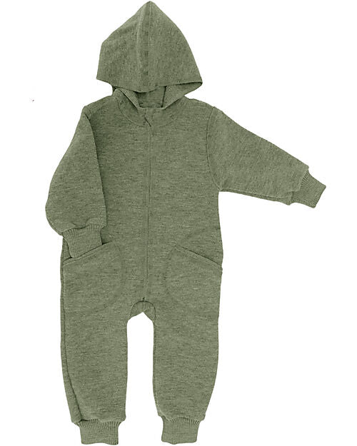Engel Boiled Wool Hooded Overalls with Zipper