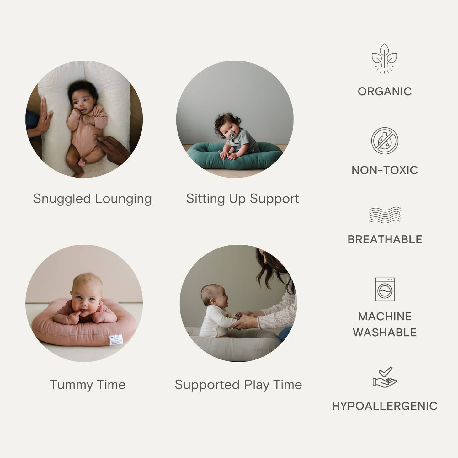 Snuggle Me Organic Lounger - Sparrow