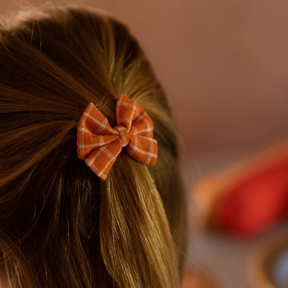 Sticky Lemon Hair Bow - Carrot Orange