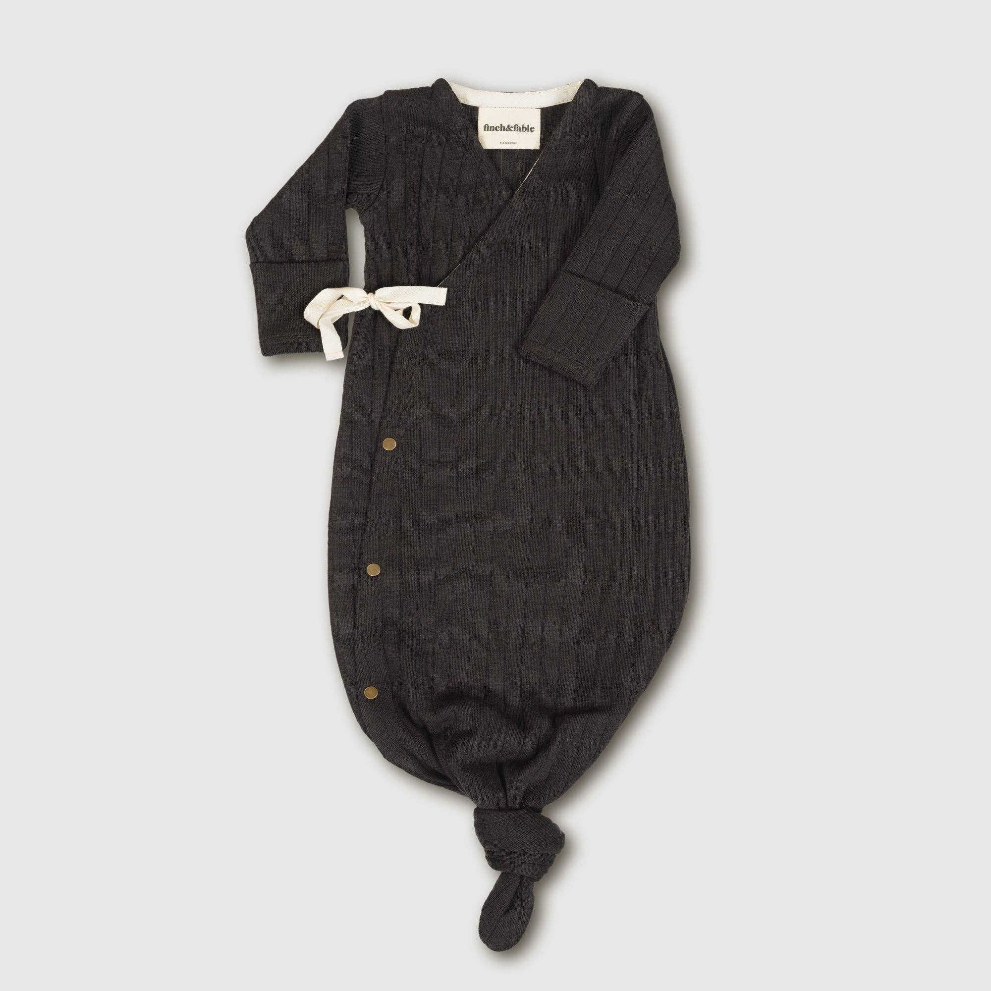 Finch & Fable - Wool Rib Kimono Gown - Storm