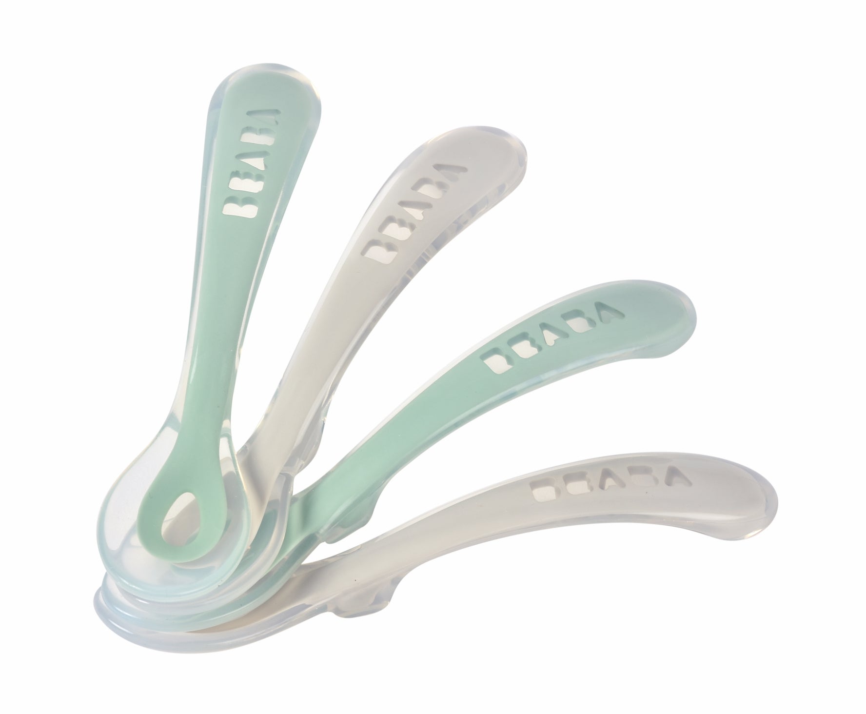Beaba Toddler's Self-Feeding Spoons - Set of 4- Sage