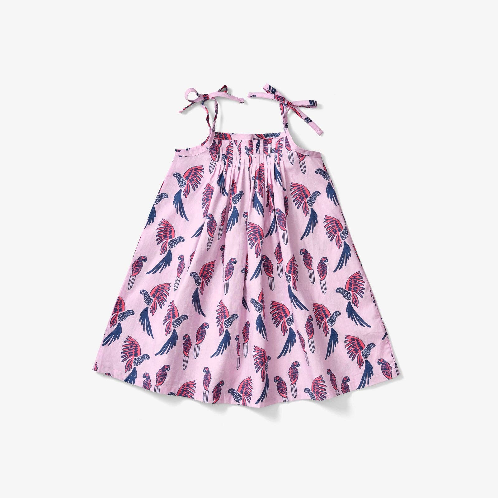 Lewis - Tie Dress - Parrot | Cotton Candy
