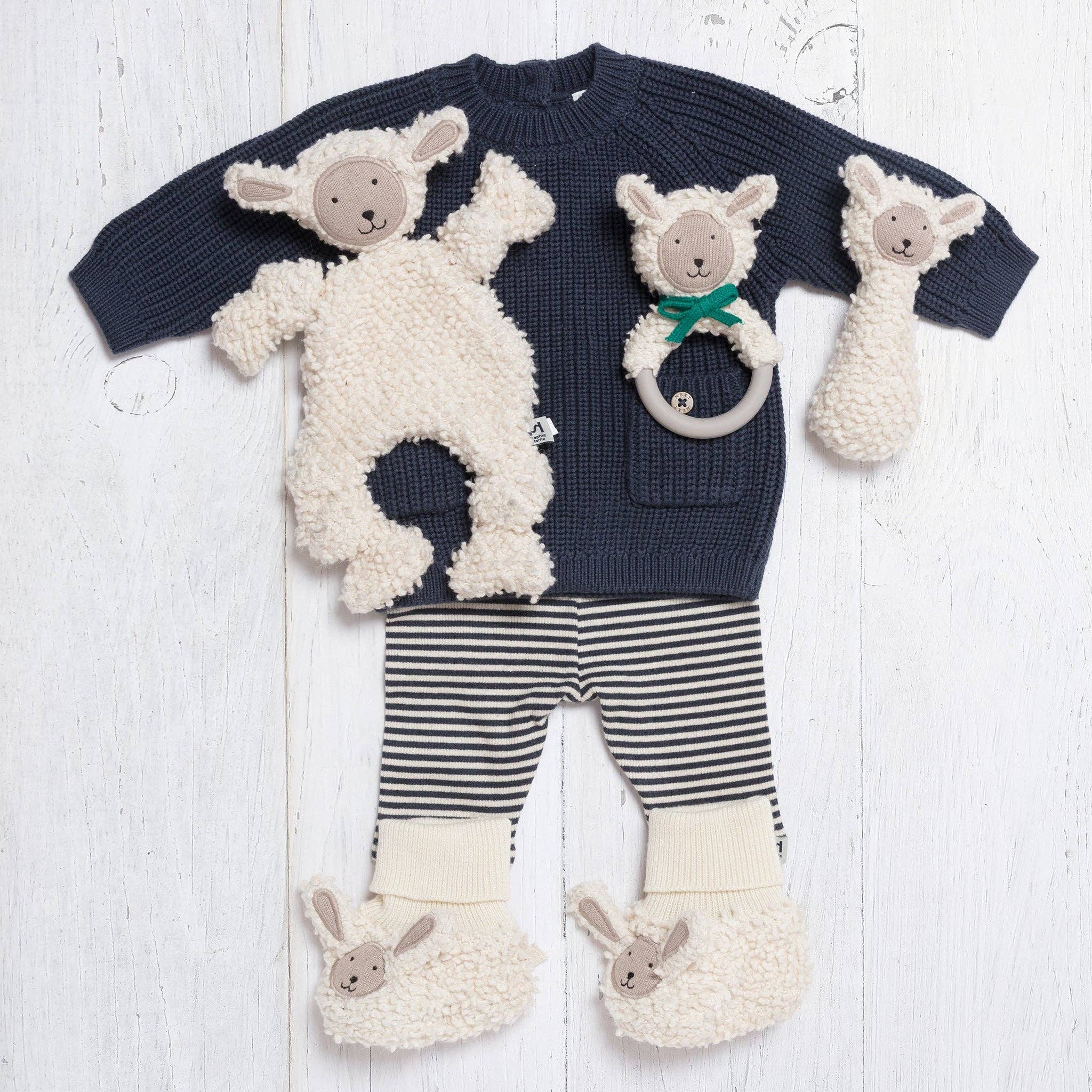 Sophie Home Ltd - Cotton Knit Baby Rattle Toy:  Sheep