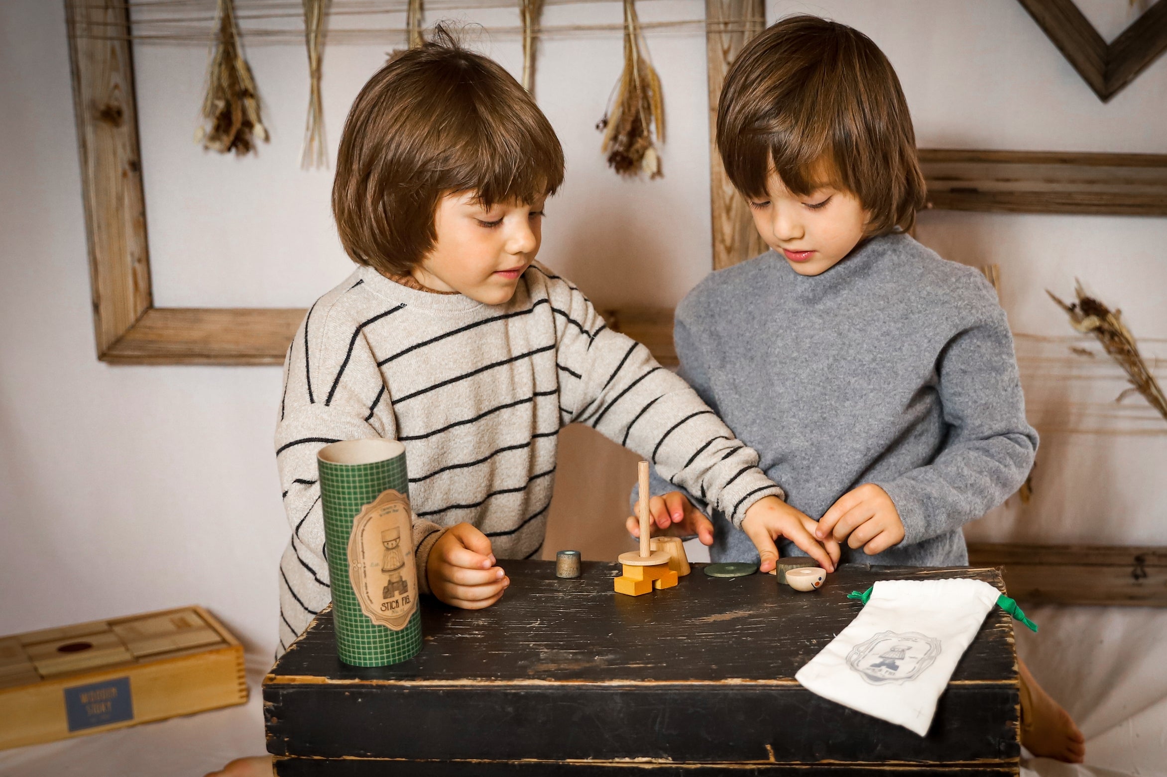 Wooden Story Stacking Toy Stick Fig.