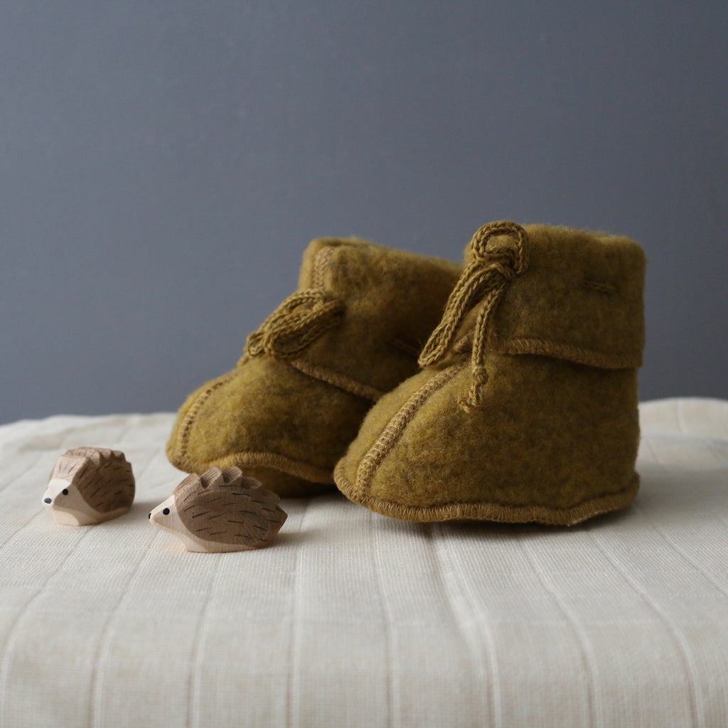 Engel Baby Booties - Saffron