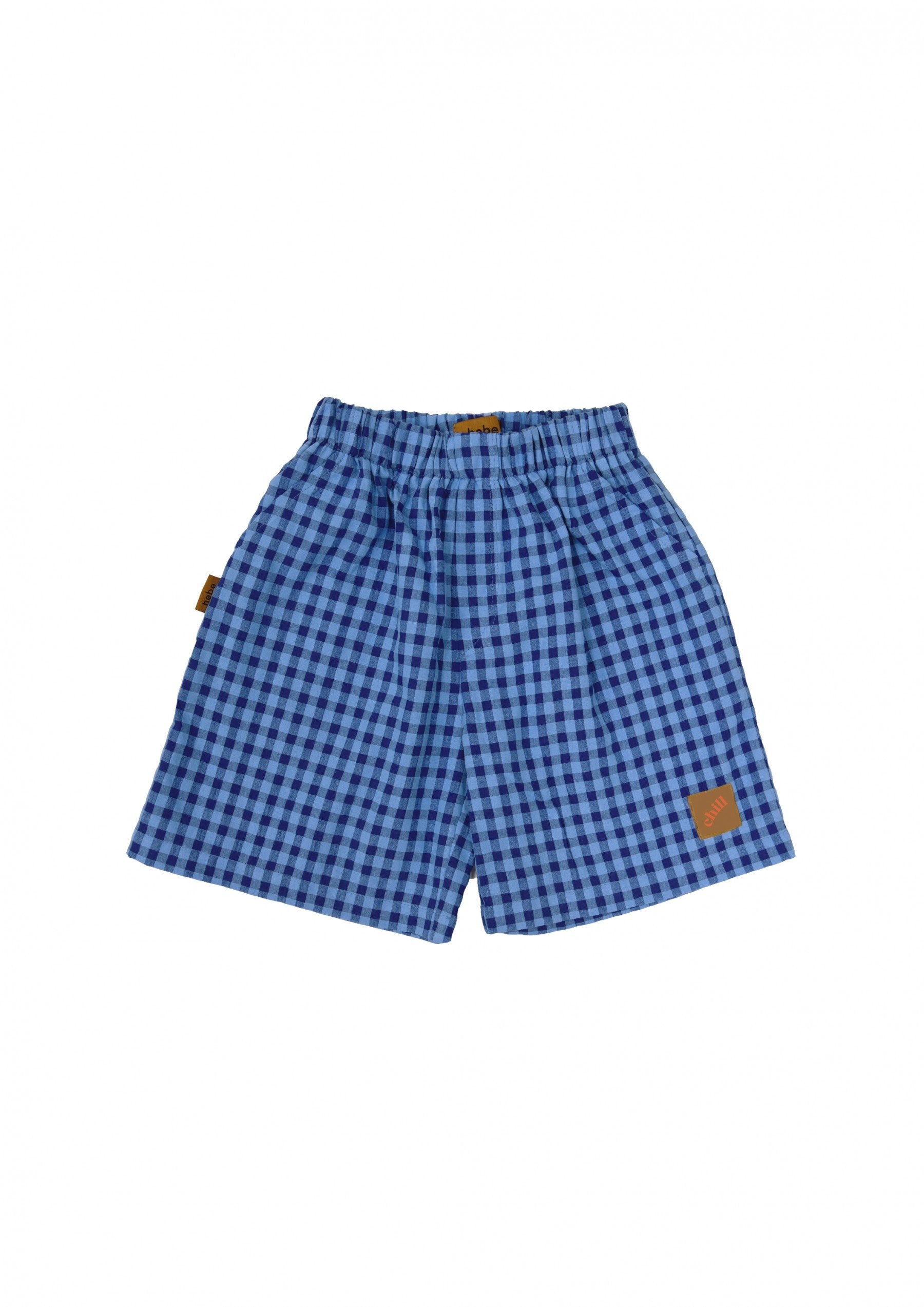 Hebe Shorts - Cotton with Blue Check