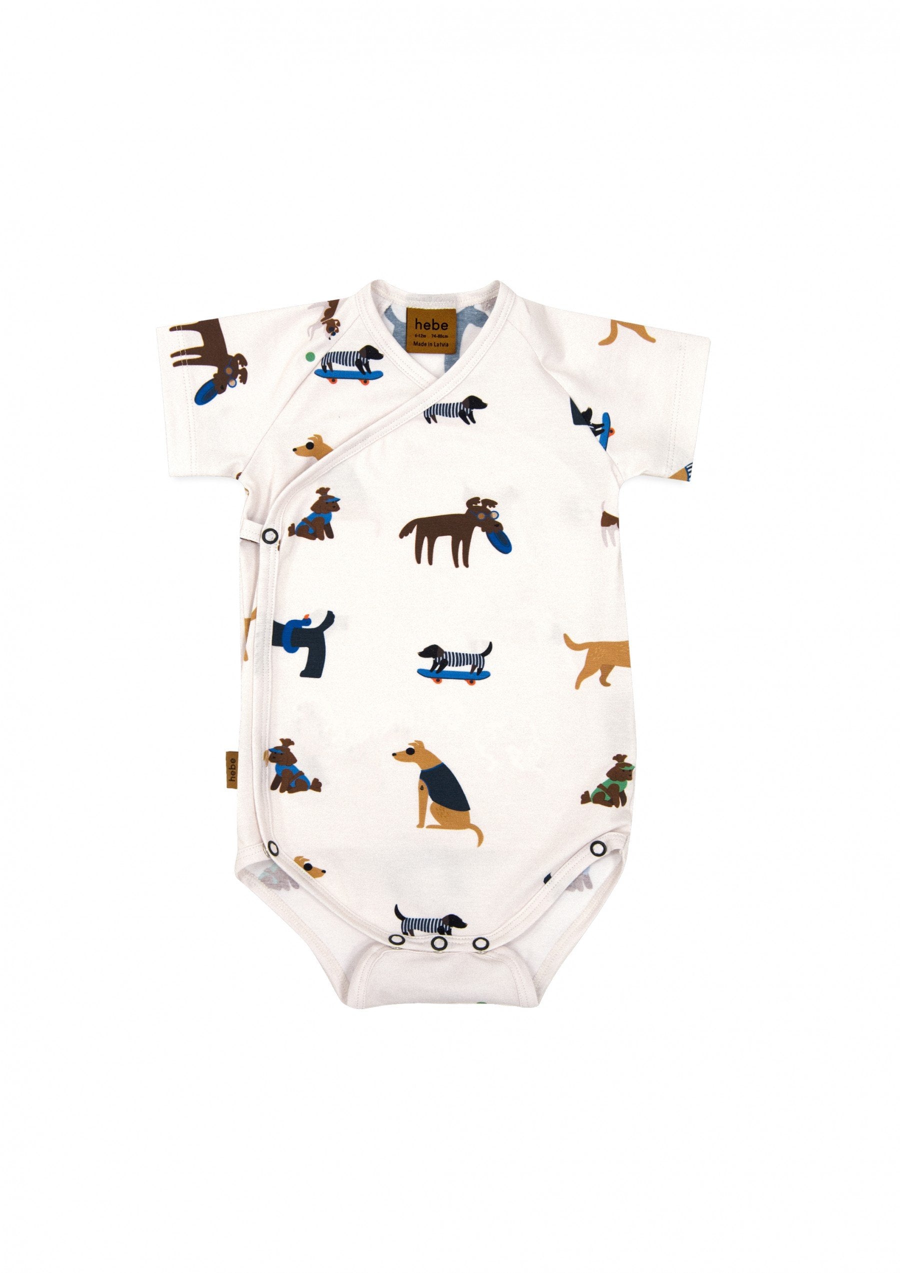 Hebe Wrap Body - Off-White with Dog Print
