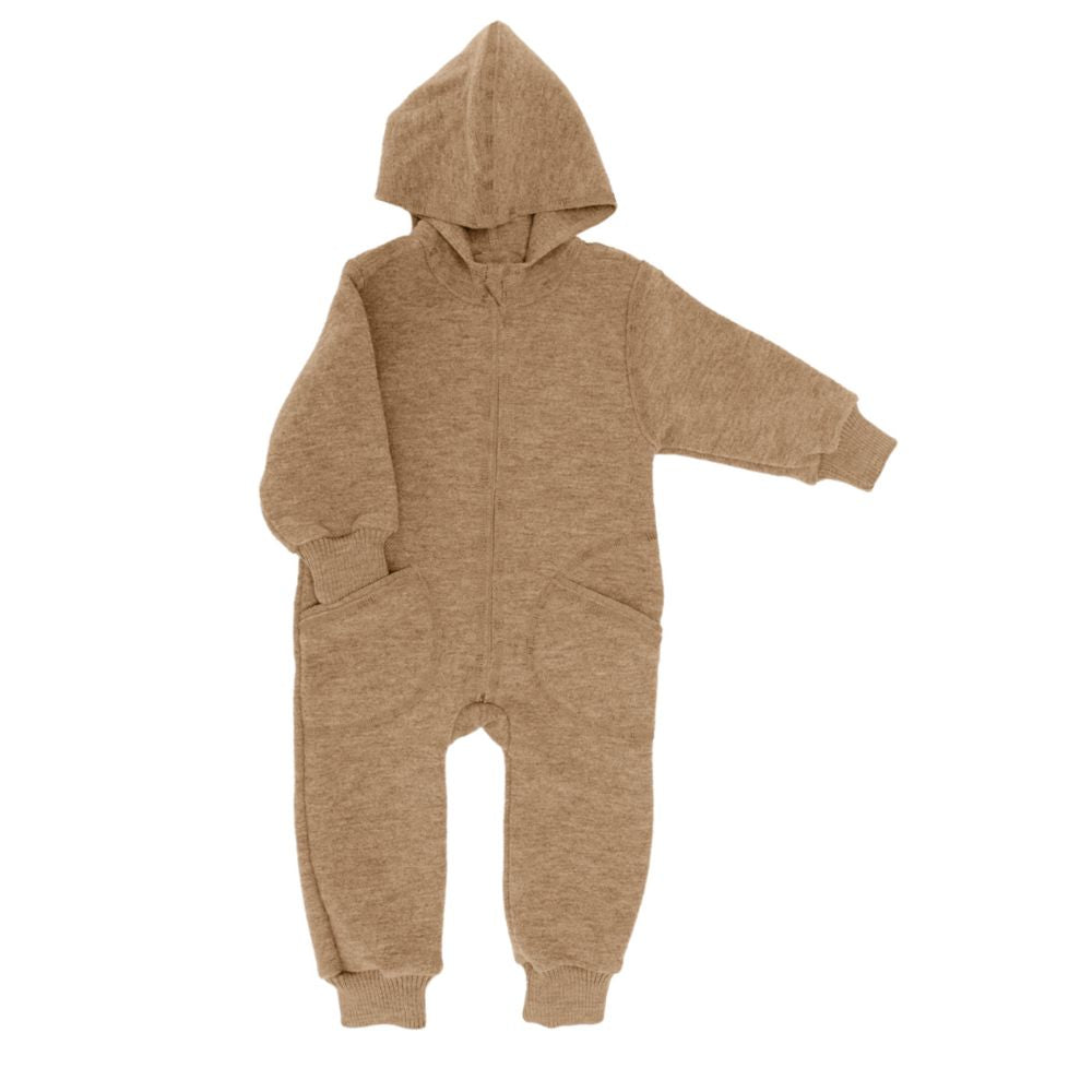 Engel Boiled Wool Hooded Overalls with Zipper