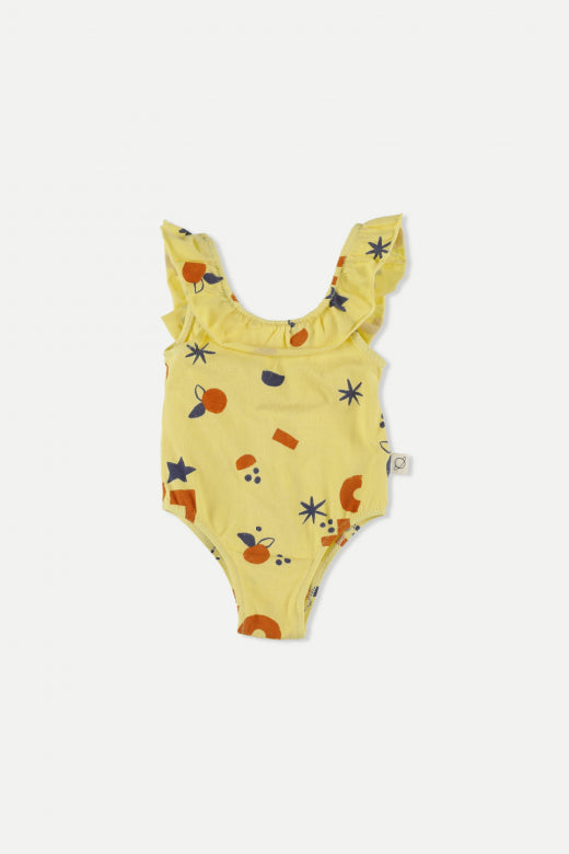 My Little Cozmo Eloisa Cotton Baby Swimsuit - Yellow