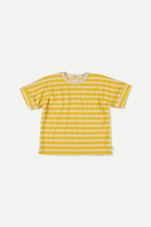 My Little Cozmo Carterk Organic Toweling Stripes T-Shirt - Yellow
