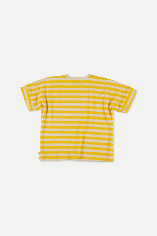 My Little Cozmo Carterk Organic Toweling Stripes T-Shirt - Yellow