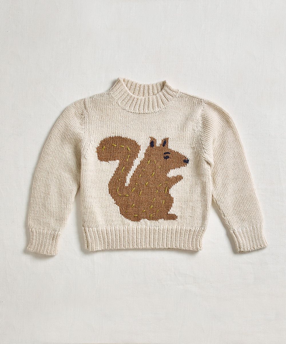 Oeuf Intarsia Sweater - Cloud/ Squirrel