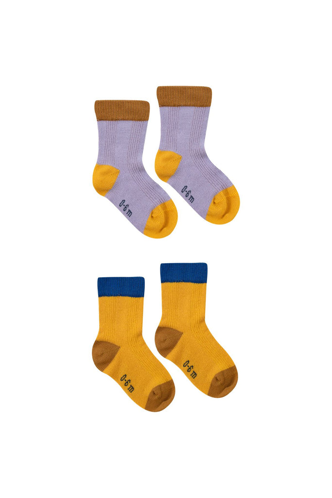 Tiny Cottons Bicolor Sock Pack - Mustard/ Lilac