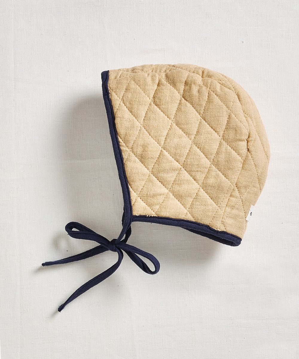 Oeuf Quilted Reversible Bonnet - Indigo/Sand