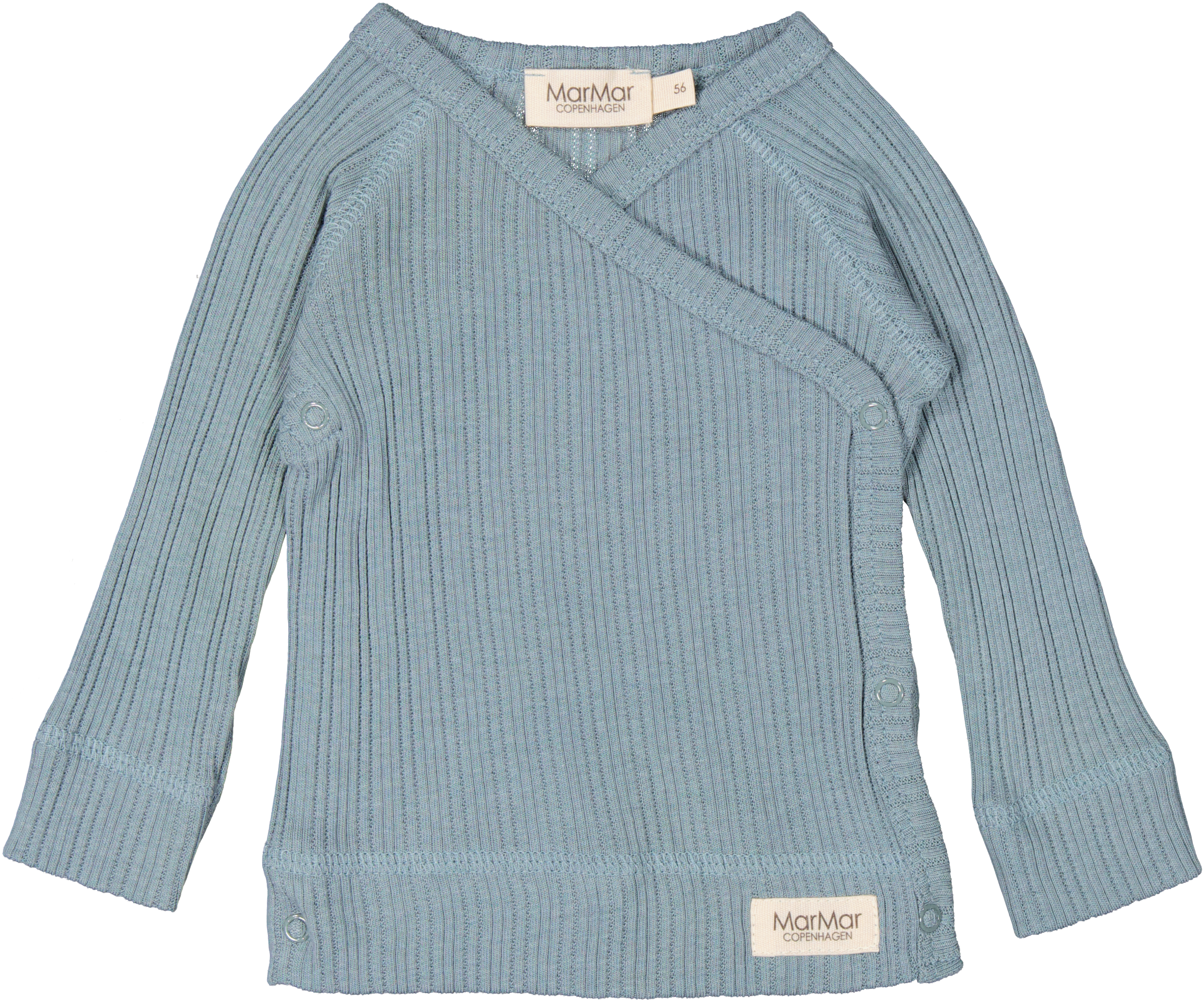 MarMar Copenhagen Tut Wrap Shirt- Blue Dove Pointelle
