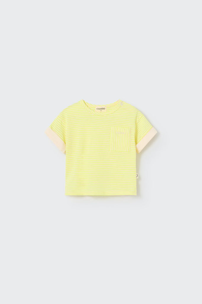 My Little Cozmo Alan Striped Neon Yellow T-Shirt