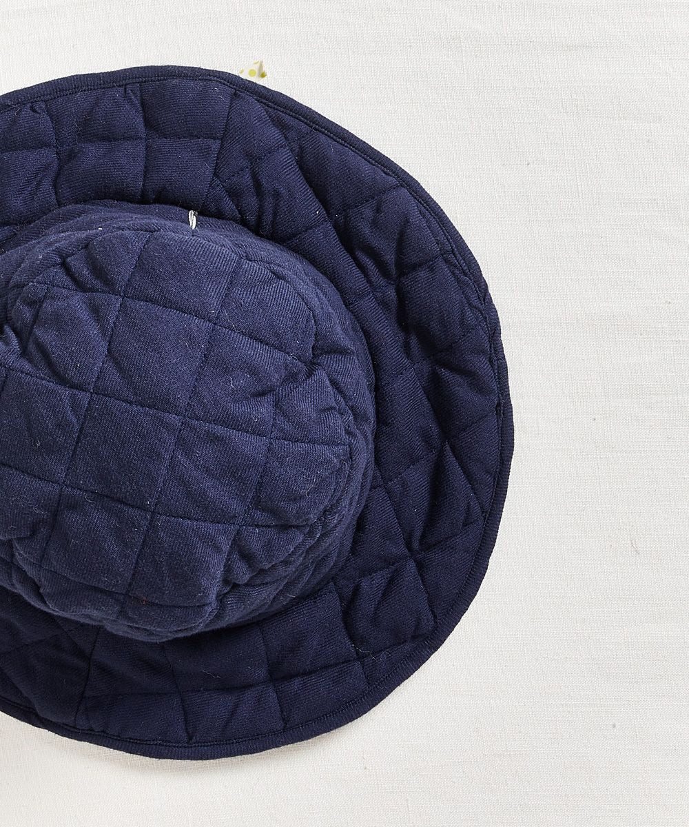 Oeuf Quilted Reversible Bucket Hat - Indigo/Sand