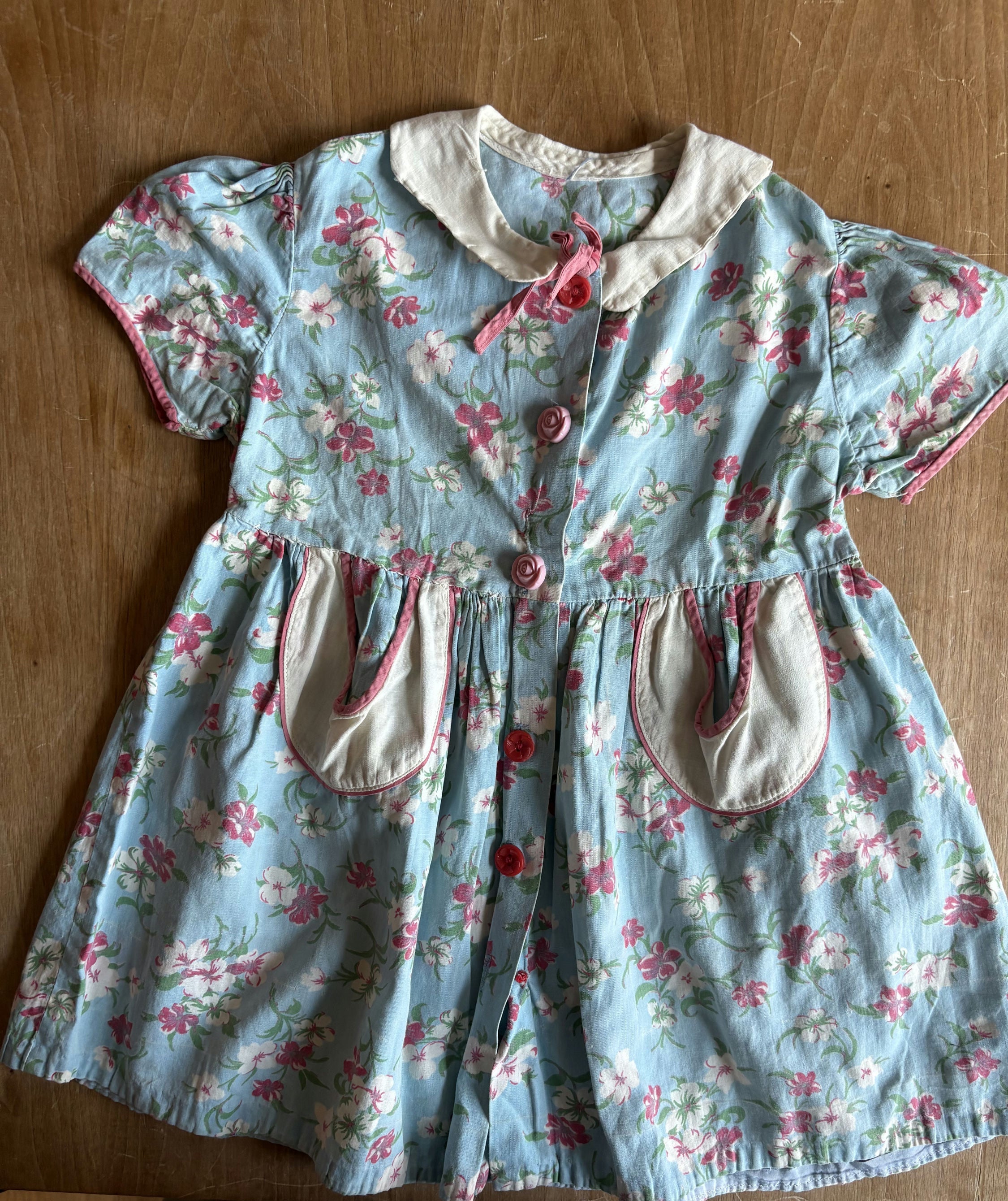 Orphan Darling by Jemima Kirke - 40's Summer Dress w/ Pockets & Rose Buttons