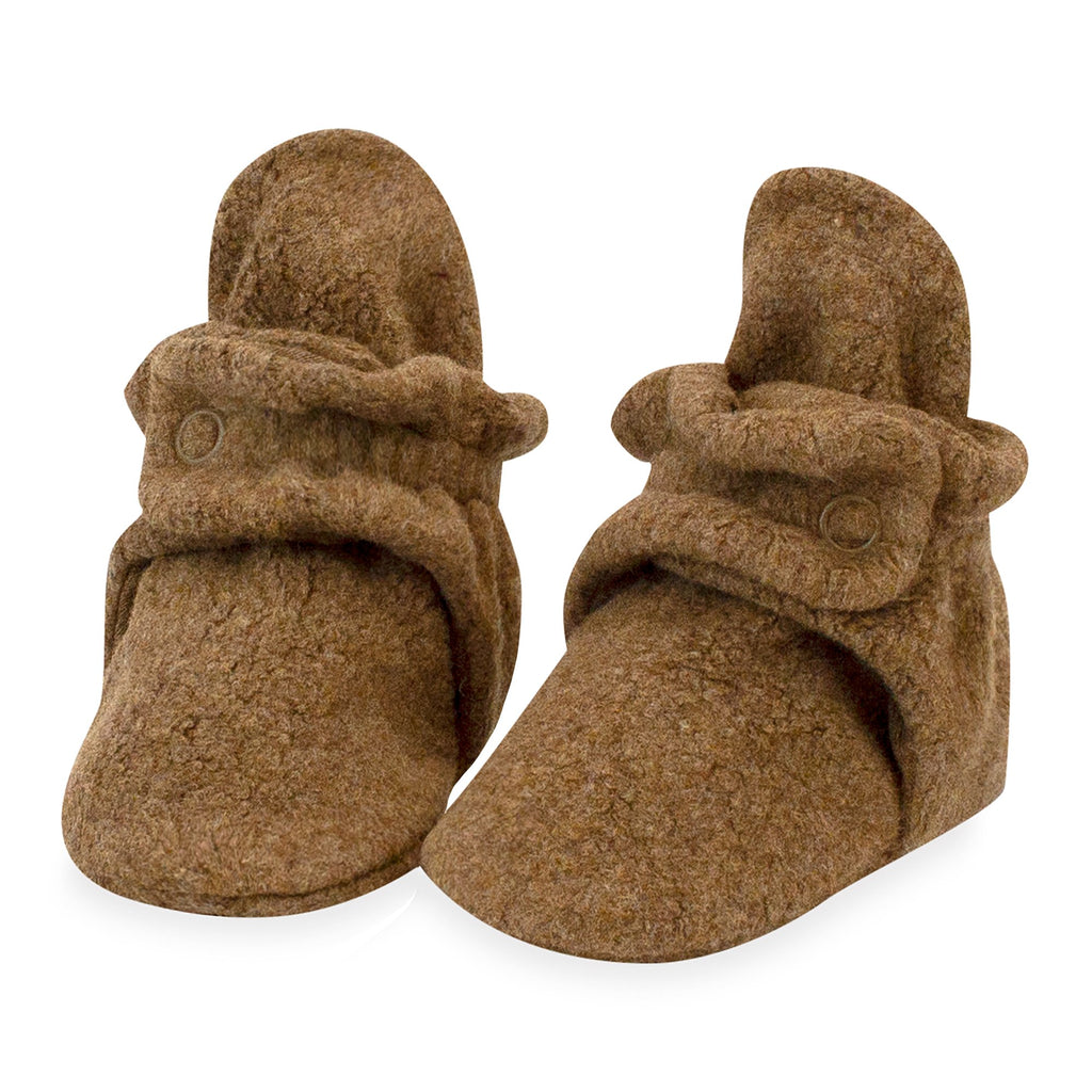 Zutano Cozie Fleece Bootie - Heather Mocha