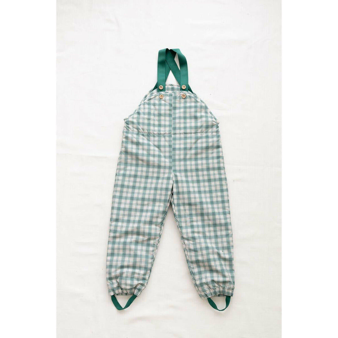 Fin & Vince Waterproof Dungarees - French Plaid Fern