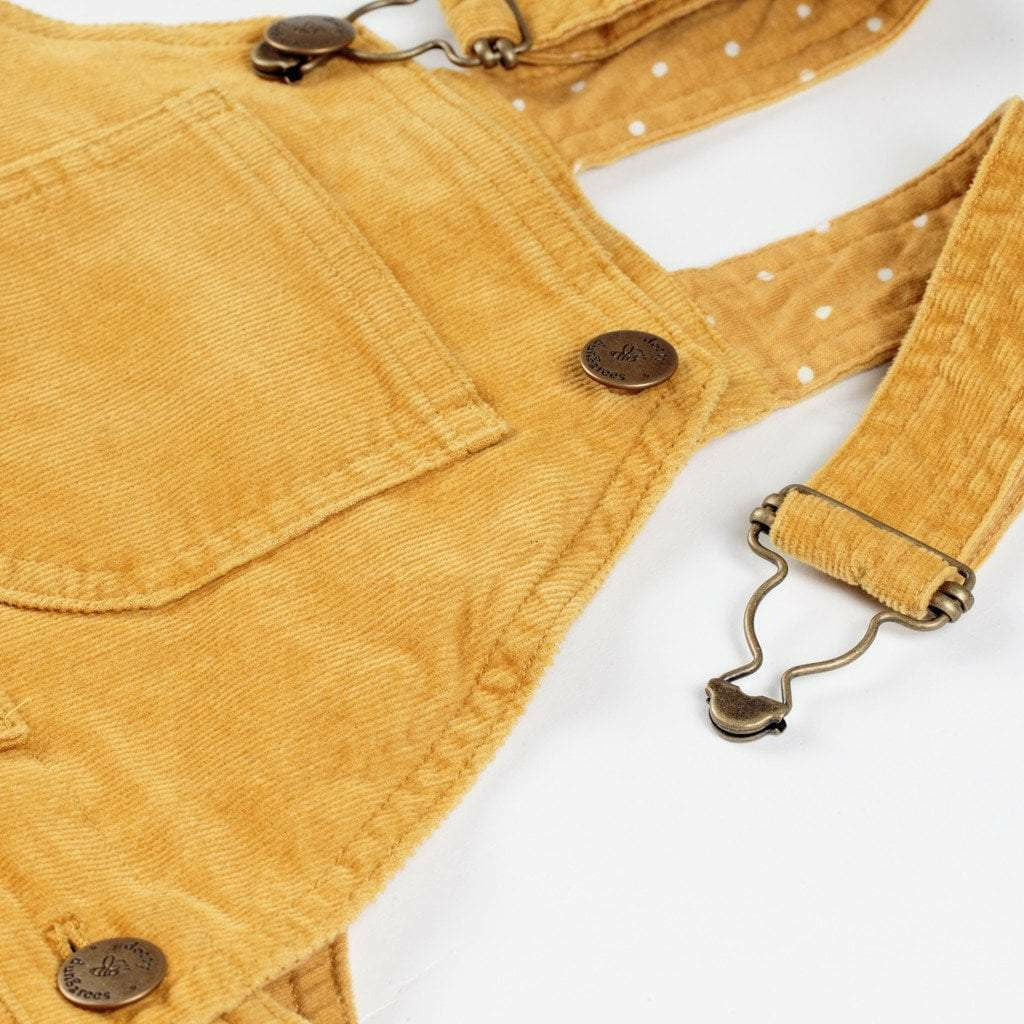 Dotty Dungarees Corduroy Dungarees - Ochre