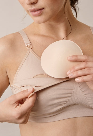 Boob Design Seamless Nursing Bra with Pads - Beige