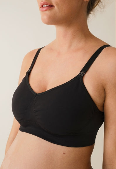 Boob Design Seamless Nursing Bra with Pads - Black