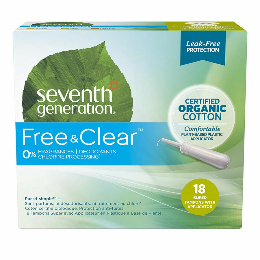 Seventh Generation Organic Cotton Super Applicator Tampons (18 ct)