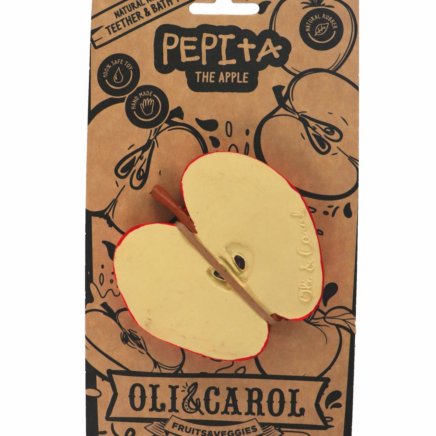 Oli & Carol Natural Rubber Teether - Pepita the Apple