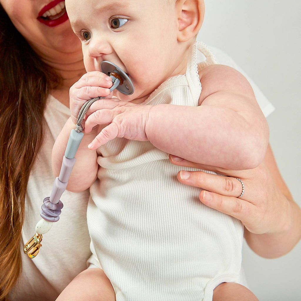 January Moon Pacifier Clip - Pewter