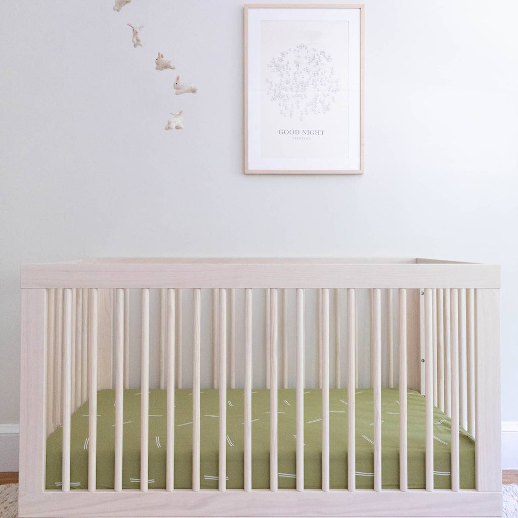 Kindred Kid & Baby Organic Solid Color Crib Sheet - Olive Green