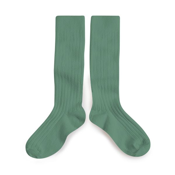 Collegien La Haute Ribbed Knee-High Socks - Céladon