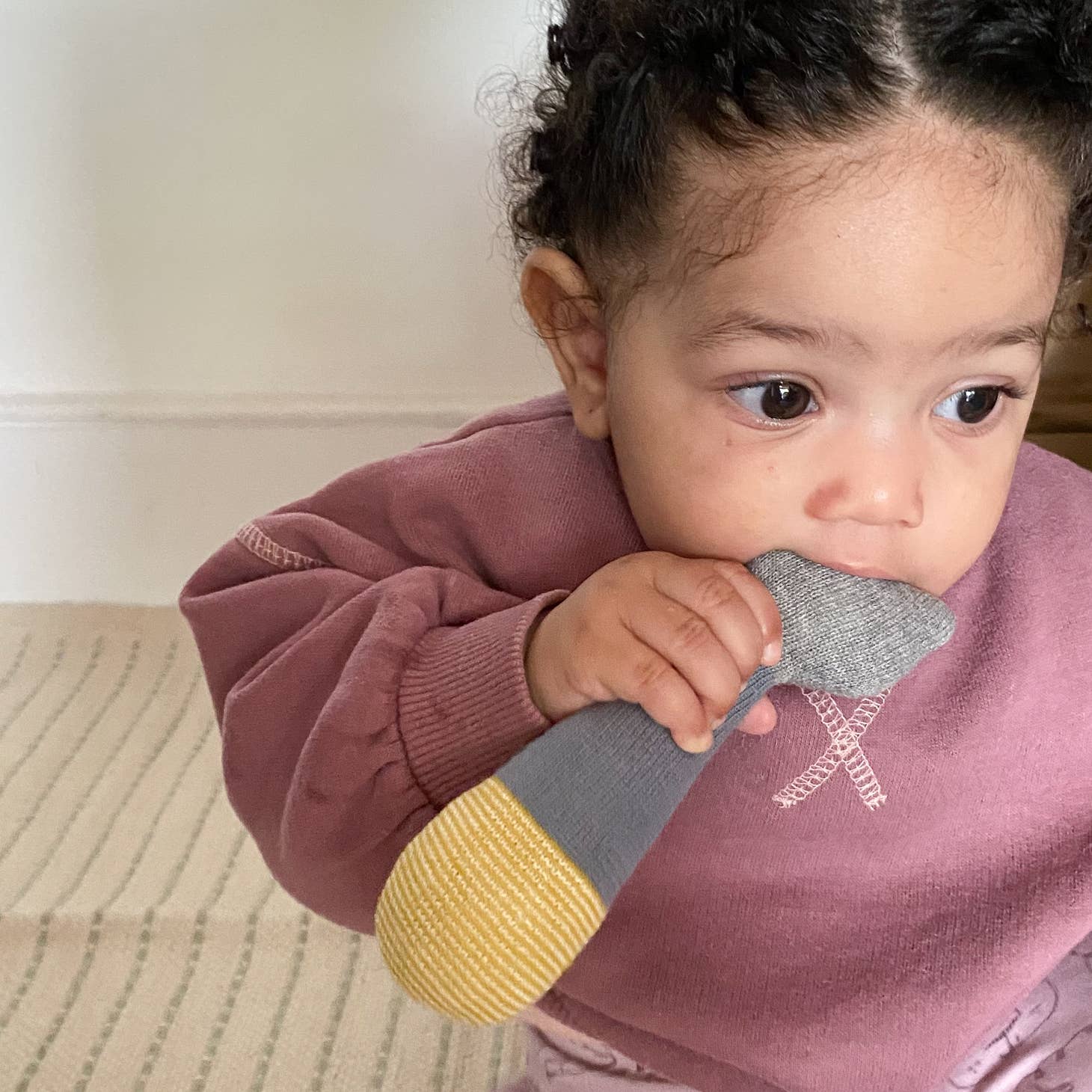 Sophie Home Cotton Knit Baby Rattle- Cat