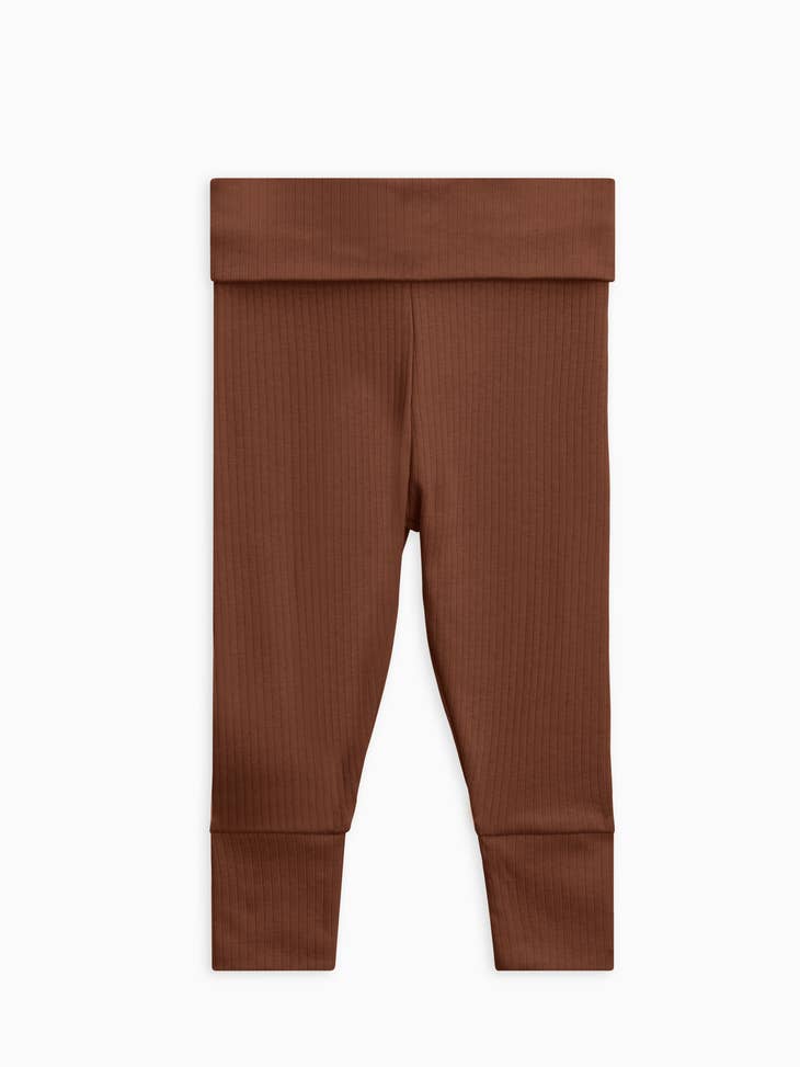 Colored Organics Ribbed Foldover Joggers - Pecan