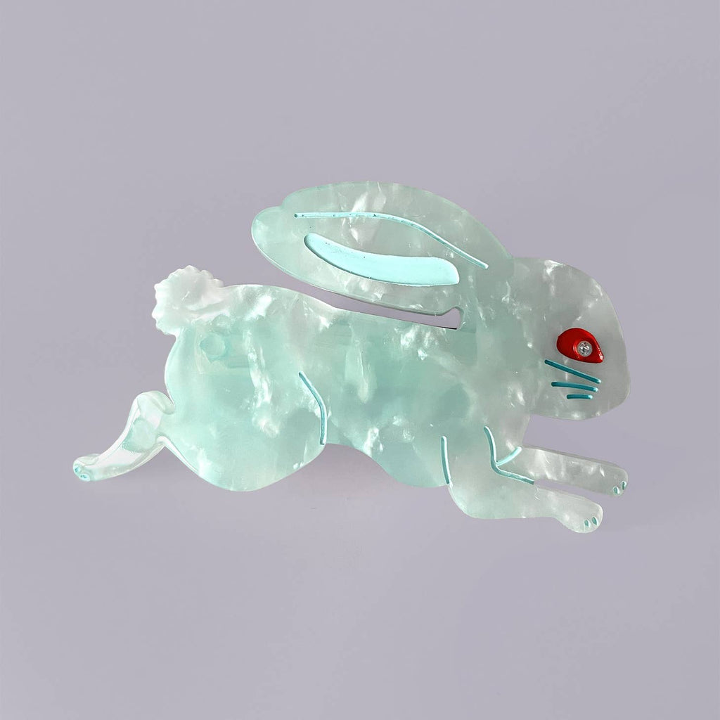 Lingonberry Candy Bunny Blue Hair Barrette