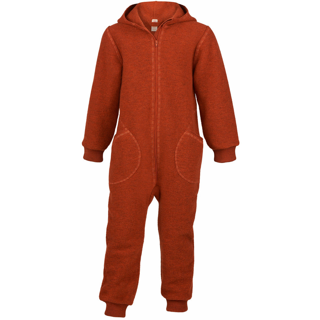 Engel Boiled Wool Hooded Overalls with Zipper