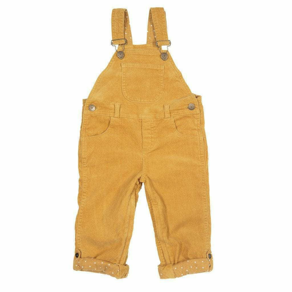 Dotty Dungarees Corduroy Dungarees - Ochre