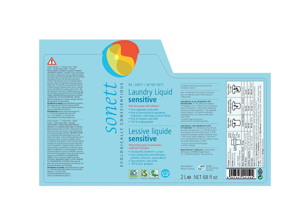 Sonett Laundry Liquid Sensitive 68oz