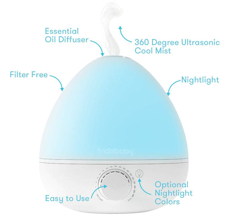 Fridababy BreathFrida 3-in-1 Humidifier, Diffuser + Nightlight