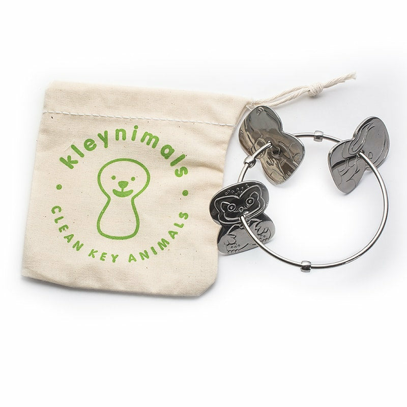 Stainless Steel Rattle With Animals and carrying bag 