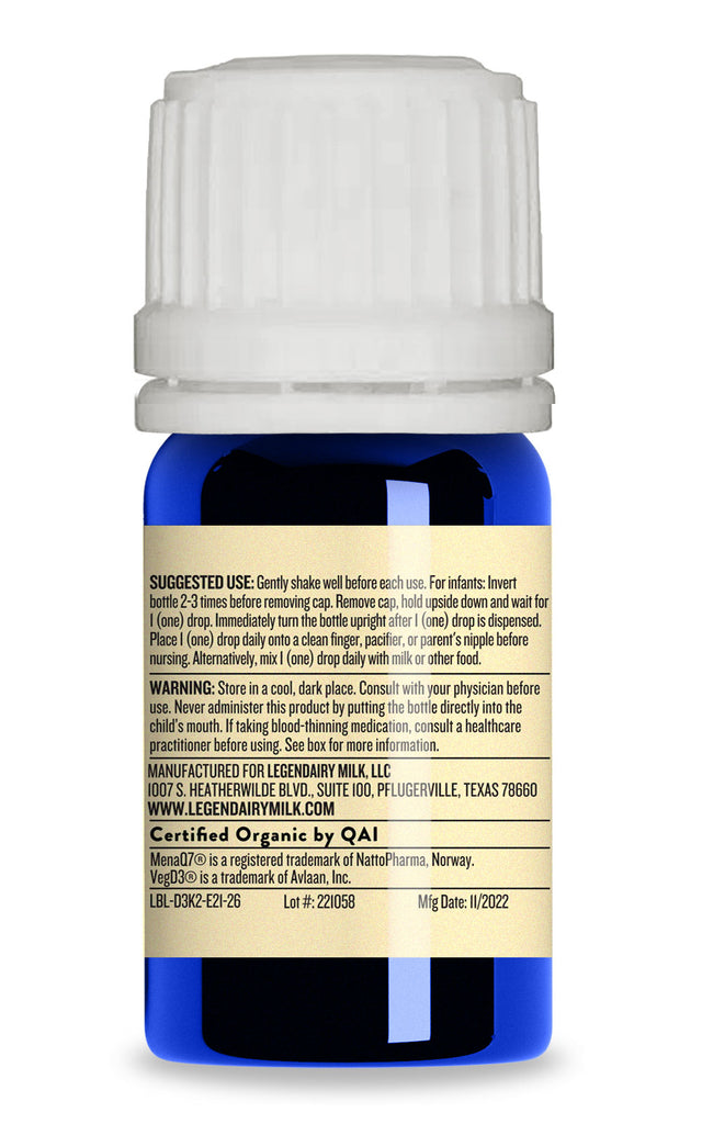 Legendairy Milk Baby Vitamin D3 & K2 Liquid Drops